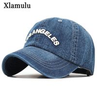 Xlamulu Denim Baseball Cap Men Women Jeans Snapback Caps Casquette Plain Bone Hat Gorras Men Losangeles Casual Dad Male Hats T2007235I