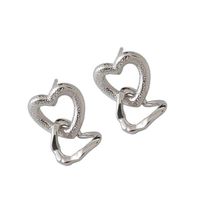 INS Real 925 Sterling Silver Hollow Heart Stud Earrings For Fashion Women Party Hiphop Fine Jewelry 18k gold Accessories215W