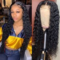 30Inch Water Wave Lace Closure Wigs Transparent Human Hair Wigs 150%Density Wet and Wavy Lace Front Wig For Black Women 4X4 Lace291K