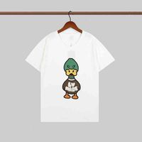 T-shirt erkek yaz tasarımcı t shirt erkekler için moda mürettebat boyun mektubu ördek baskı erkek kadın pamuk giyim kısa kollu tee s-2xl pa8u