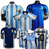 Retro Classic Argentina Soccer Jerseys 1994 1996 1998 2000 01 2002 2010 Ortega Maradona Batistuta Riquelme Camisa de futebol da equipe nacional