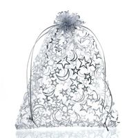 Mjartoria 200pcs Star Moon White Organza Bag Fashion Jewelry Bags And Packaging Wedding Drawstring Gift Bags Pouches Bag For Chris264m