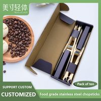 Anti-Mildew Bambus Długie Stalowe Chopsticks Gospodarstwa Domowego Przenośne Niepoślizgowe Stołowe Materiały wysokiej klasy Kuchnia