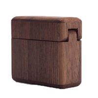Wooden Ring Craft Box Flip Top Square Solid Wood Ring Boxs Vintage Jewelry Engagement Proposal Decoration