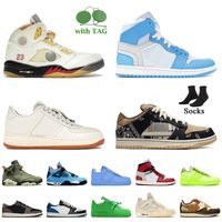 OW x AirForce 1 AF1 Designer Casual Shoes Off White Jordan 1 4 Retro Travis Scott 6 Sb Dunk Low Fragment Air Force Mujer Hombre Zapatos Zapatillas