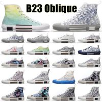 Dior B23 Oblique High Top Sneakers Designer Print Canvas Man Women Casual shoes Fashion B23 High-top Low-top Oblique Leather Lace Up White Mens Sneaker Womens Bee Classic Luxurys