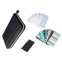Wrap -Wrap -Cash Envelope System Wallet, com 12 envelopes e folhas de orçamento de caixa para o planejador financeiro da família