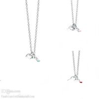 Love Heart pendants diamond Necklaces Jewelry bracelet women mens statement necklace woman Fashion Clavicle Chain simple Personali286S