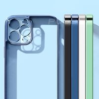Luxus-Square-Rahmen-Plattierungs-TPU-transparente Fälle für iPhone 13 12 11 PRO MAX MINI X XR XS 7 8 plus weiche klare Abdeckung
