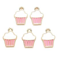 Charms 10st emalj rosa vit söt morot cupcake -skrämlegering hängen för örhängen diy smycken gör accessoryscharmscharms