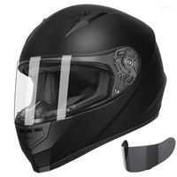Capacetes de motocicleta capacete de rosto completo fosco preto grande capa de verão lente dupla de lentes duplas Four SeasonsmotorCycle