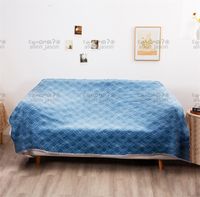 Mavi Baskı Battaniyeleri Yenilikçi Kadife Yüksek Kaliteli Tasarımcı Battaniyeler Dilgit Anti-Doldurma Giyilebilir Yatak Çizelgesi Evde Çekim Açık Sıcak Lüks Battaniye