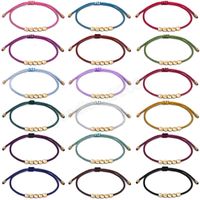 Ethnic Handmade Copper Bead Lucky Rope Bracelet & Bangles For Women Men Wax Cord Thread Bracelets 19 Colors