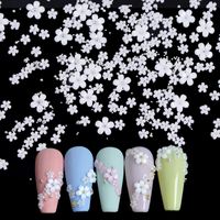 2g White Acrylic Flower Nail Art Decoration Mixed Size Rhinestones Gold Silver Gem Manicure Tool Accessories DIY Nails Design 30pcs