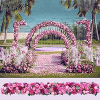 Flores decorativas coronas de marzo artificial 2m fila de flores rosa boda decoración de puertas arqueadas flores seda peony road citado para fiestas de fiesta para el hogar decoración