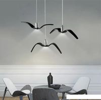 Lámpara de gaviota de resina nórdica LED Lámpara Cielo Freedom Freedom Bird Silhouette Lámpara Blanca color negro