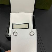 Orecchini per borchie per donne piccoli designer d'orecchi d'argento gioiello Lettere di lusso G Studini Ornamenti Ornamenti con scatola 2061102R
