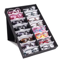 18 cuadrículas de gama alta Caja de almacenamiento de lentes plegable moderna Gafas de sol Gafas de sol con cajas