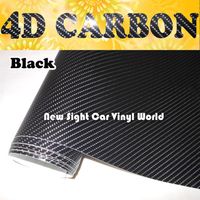 Premium Black 4D Carbon Fiber Vinyl Wrap Carbon Fibre Film For Car Wrap Film Air Bubble Size 1.52x30M Roll239O