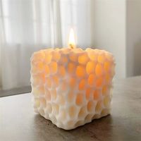 Honeycomb Scented Candle Plaster Silicone Mold Food Grade Chocolate Mousse 3D Cube Shape Molds Wedding Gift Home Decoration 220629