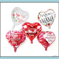 Aluminum Foil Balloon Party Decoration Happy Mothers Day Heart Balloons For Birthday Supplies 50Pcs  Lot Drop Delivery 2021 Event Festive