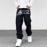 Ropa Dog Print Streetwear Мужчины хип -хоп мешковины джинсы брюки y2k одежда прямо свободные готические джинсовые брюки панталоны Vaqueros 220720