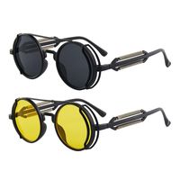 Lunettes de soleil Punk steampunk rétro de marque de marque pour hommes ronds de style gothique de lunettes Femmes UV400 Sunglesssunglasses