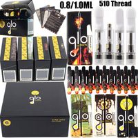 Glo Tropical Vacation Atomizer Vape Cartridges 40 souches d'emballage d'or ATOMISER