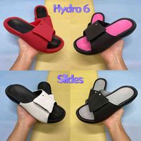 Box Hydro 6 슬라이퍼 슬리퍼 남성 슬라이드 신발 신발 검은 흰색 울프 그레이 체육관 레드 메탈릭 골드 핑크 남자 여자 샌들 미국 4-11
