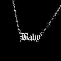 Pendant Necklaces Old Ancient English Letter Word Baby Stainless Steel Initial Alphabet Name Logo Angel Babygirl Princess JewelryPendant