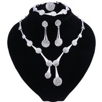 African Beads Jewellery Set Crystal Wedding Necklace Earrings Ring Set Womens Clothing Accessories Bridal Jewelry Sets 2018235F