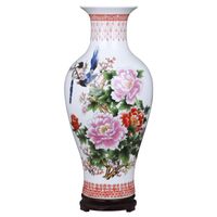 꽃병 Jingdezhen Ceramics 행운의 대나무 학습 바닥 큰 꽃병 장식 레트로 거실 TV 캐비닛 꽃꽂이 Craftsvases