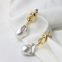 Leghielier dangle kshmir orecchini di perle irregolari 2022 Fashion Women Baroque Temperament Bowelry Giftsdangle