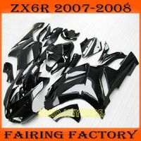All black motorcycle ABS fairing for KAWASAKI Ninja ZX6R 07 08 ZX 6R 2007 2008 Custom race bodykit232D