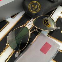 Designer pilota occhiali da sole per uomini Occhiali da sole di alta qualità Donna Uv400 Protezione sfumature di vetro lente in vetro telaio in metallo oro che guida Sunnies con scatola originale