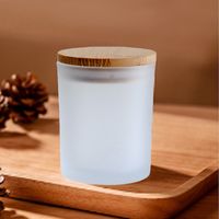 Bambu kapak süblimasyon ile 6 oz boş cam bardak şeker şekeri taşınabilir su bardağı için açık teneke kutu saklama kabı