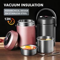 Food Thermal Board Vacuum Isulate Pot Thermos Conteners 304 Boîte à lunch en acier inoxydable 2.6L FEAKPORT PORTABLE 220510