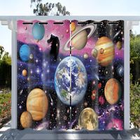 Cortinas cortinas al aire libre Star Planet Space Tema 3D Print digital 2 panelscurtain