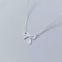 Pendants 925 Sterling Silver Lovely Bow Knot Pendant Necklac...