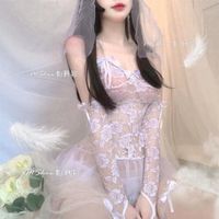 Bras Sets Sexy Cosplay Lingerie Bride Wedding Dress Lace Sleepwear Erotic Uniform For Women Temptation Role Play Costumes Night212y