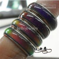 Whloe 100pcs mix size mood <strong>ring changes color</strong> to your temperature reveal your inner emotion cheap fashion jewelry Shippin234m