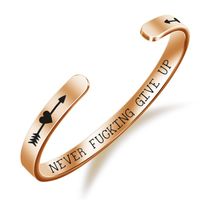 Cuff Bracelets Bangle of Stainless Steel Engraved Personalized Lettering Bracelet Titanium Material for Women And Men Gift E289n