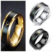 NEW whole 25Pcs 8mm Mood temperature degree Change 316L stainless steel rings jewelry emotion finger ring322x