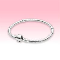 Women Mens Bracelets 925 Sterling Silver DIY Charms Jewelry for Pandora Moments Snake Chain Bracelet with Original box High qualit186N