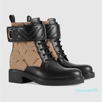 2022 Boots de couro de designer de marca para mulheres espessos de inverno deserto martin bota zíper de sapatos casuais calcanhares altos de moda