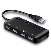 4-Port USB 3.0 Data Hub Splitter USB C Hub with Individual on Off LED Power Switches Compatible with Notebook PC296d