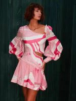 Повседневные платья Delocah Высококачественные женщины модные взлетно -посадочные полосы Мини -плать