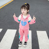 Clothing Sets Baby Girls Cute Set Spring Fall Children's Fashion Spliced Clothes Little Kids Color Blocking Sports Tracksuit P285