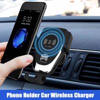 Chargeur sans fil de voiture rapide 10W clips de climatisation Clips de téléphone Holder Automatic Induction Qi Charger de voiture sans fil pour iPhone SAMS3045