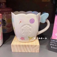 Japan Starbucks cup 2022 Cherry Blossom butterfly flower white ceramic mug Valentine's Day gift